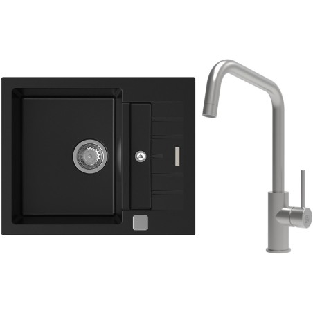 Set StrongSinks S3 (dřez Vardar 615 Černá + baterie Arda Nerez)