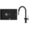 Set StrongSinks S3 (dřez Vardar 780 Černá + baterie Neris Černá matná, nerezová koncovka)