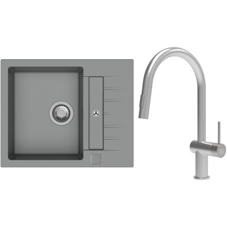 Set StrongSinks S3 (dřez Vardar 615 Šedá + baterie Neris Celonerez)