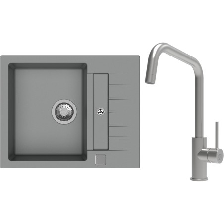 Set StrongSinks S3 (dřez Vardar 615 Šedá + baterie Arda Nerez)