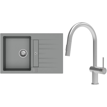 Set StrongSinks S3 (dřez Vardar 780 Šedá + baterie Neris Celonerez)