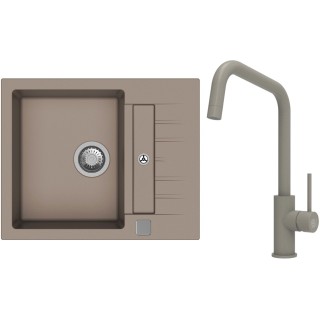 Set StrongSinks S3 (dřez Vardar 615 Béžová + baterie Arda Béžová)