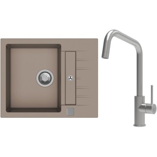 Set StrongSinks S3 (dřez Vardar 615 Béžová + baterie Arda Nerez)