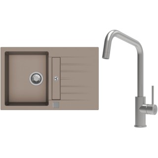 Set StrongSinks S3 (dřez Vardar 780 Béžová + baterie Arda Nerez)