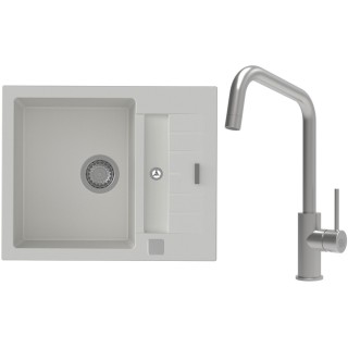 Set StrongSinks S3 (dřez Vardar 615 Bílá + baterie Arda Nerez)