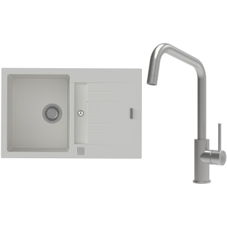 Set StrongSinks S3 (dřez Vardar 780 Bílá + baterie Arda Nerez)