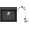 Set StrongSinks S3 (dřez Ipel 560 Černá + baterie Seina Chrom)