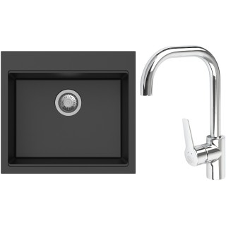 Set StrongSinks S3 (dřez Ipel 560 Černá + baterie Garonne Chrom)