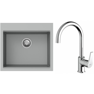 Set StrongSinks S3 (dřez Ipel 560 Šedá + baterie Rhona Chrom)
