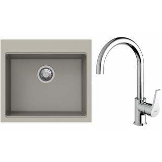 Set StrongSinks S3 (dřez Ipel 560 Béžová + baterie Rhona Chrom)