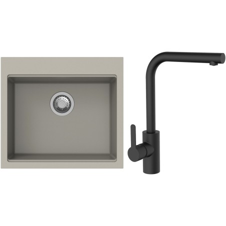 Set StrongSinks S3 (dřez Ipel 560 Béžová + baterie Ipoly Černá matná)