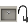 Set StrongSinks S3 (dřez Ipel 560 Béžová + baterie Loira Černá matná)