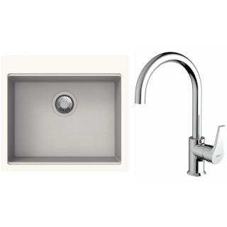 Set StrongSinks S3 (dřez Ipel 560 Bílá + baterie Rhona Chrom)