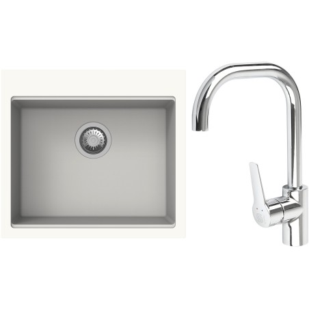 Set StrongSinks S3 (dřez Ipel 560 Bílá + baterie Garonne Chrom)