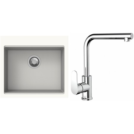 Set StrongSinks S3 (dřez Ipel 560 Bílá + baterie Stréva Chrom)
