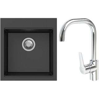 Set StrongSinks S3 (dřez Ipel 460 Černá + baterie Garonne Chrom)