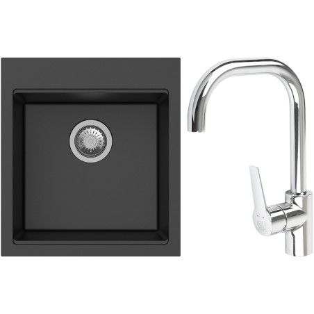 Set StrongSinks S3 (dřez Ipel 460 Černá + baterie Garonne Chrom)