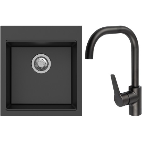 Set StrongSinks S3 (dřez Ipel 460 Černá + baterie Garonne Černá matná)