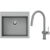 Set StrongSinks S3 (dřez Ipel 560 Šedá + baterie Neris Šedá, nerezová koncovka)