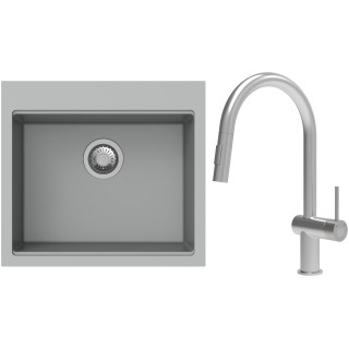 Set StrongSinks S3 (dřez Ipel 560 Šedá + baterie Neris Celonerez)