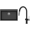 Set StrongSinks S3 (dřez Ipel 780 Černá + baterie Neris Černá matná, nerezová koncovka)