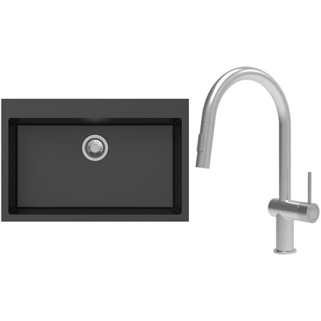 Set StrongSinks S3 (dřez Ipel 780 Černá + baterie Neris Celonerez)