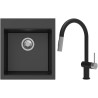 Set StrongSinks S3 (dřez Ipel 460 Černá + baterie Neris Černá matná, nerezová koncovka)