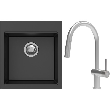 Set StrongSinks S3 (dřez Ipel 460 Černá + baterie Neris Celonerez)