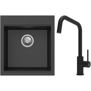 Set StrongSinks S3 (dřez Ipel 460 Černá + baterie Arda Černá matná)