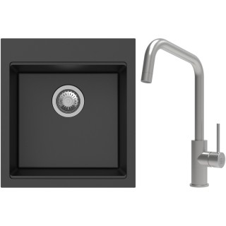Set StrongSinks S3 (dřez Ipel 460 Černá + baterie Arda Nerez)