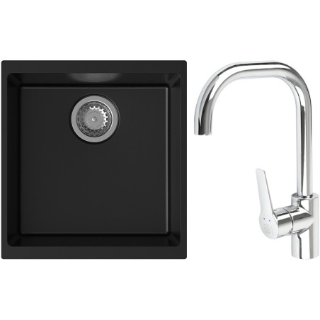 Set StrongSinks S3 (dřez Hron 430 Černá + baterie Garonne Chrom)