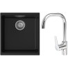 Set StrongSinks S3 (dřez Hron 430 Černá + baterie Garonne Chrom)