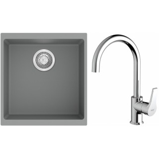 Set StrongSinks S3 (dřez Hron 430 Šedá + baterie Rhona Chrom)