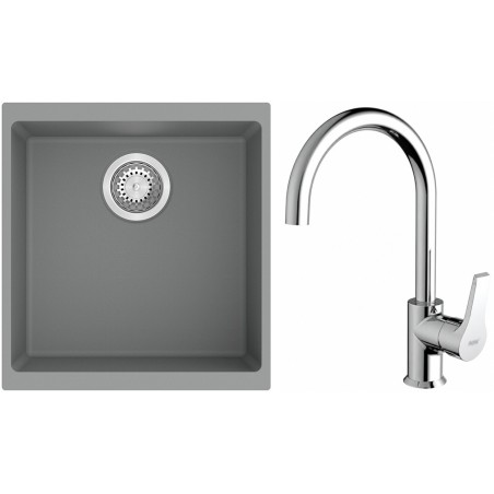 Set StrongSinks S3 (dřez Hron 430 Šedá + baterie Rhona Chrom)