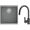Set StrongSinks S3 (dřez Hron 430 Šedá + baterie Loira Černá matná)