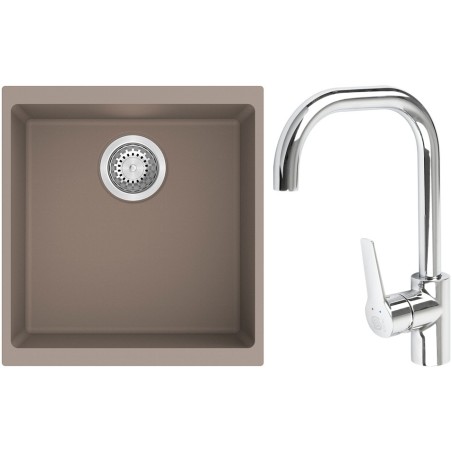 Set StrongSinks S3 (dřez Hron 430 Béžová + baterie Garonne Chrom)
