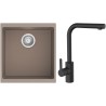 Set StrongSinks S3 (dřez Hron 430 Béžová + baterie Ipoly Černá matná)