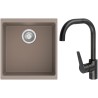 Set StrongSinks S3 (dřez Hron 430 Béžová + baterie Garonne Černá matná)