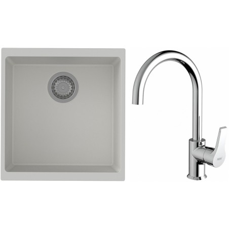 Set StrongSinks S3 (dřez Hron 430 Bílá + baterie Rhona Chrom)