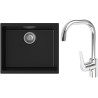 Set StrongSinks S3 (dřez Hron 530 Černá + baterie Garonne Chrom)