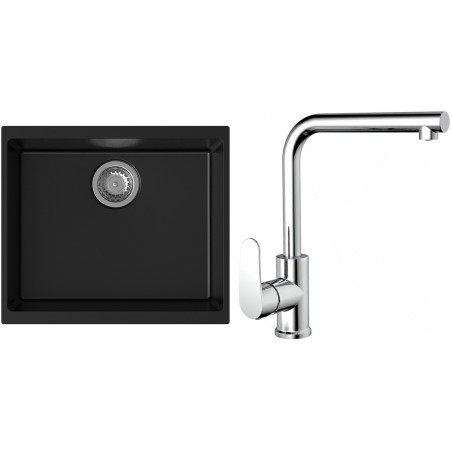Set StrongSinks S3 (dřez Hron 530 Černá + baterie Stréva Chrom)