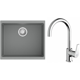 Set StrongSinks S3 (dřez Hron 530 Šedá + baterie Rhona Chrom)