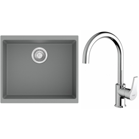Set StrongSinks S3 (dřez Hron 530 Šedá + baterie Rhona Chrom)