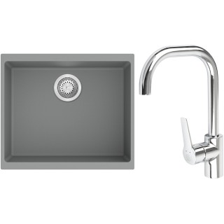 Set StrongSinks S3 (dřez Hron 530 Šedá + baterie Garonne Chrom)