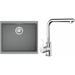Set StrongSinks S3 (dřez Hron 530 Šedá + baterie Stréva Chrom)
