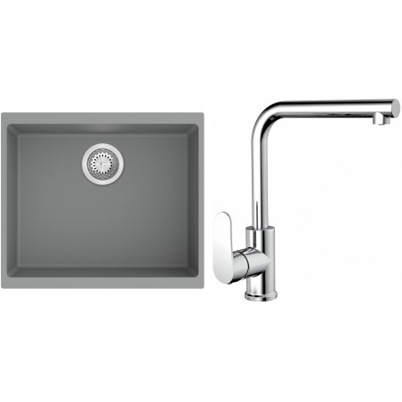 Set StrongSinks S3 (dřez Hron 530 Šedá + baterie Stréva Chrom)