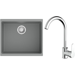 Set StrongSinks S3 (dřez Hron 530 Šedá + baterie Seina Chrom)
