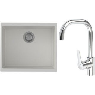 Set StrongSinks S3 (dřez Hron 530 Bílá + baterie Garonne Chrom)
