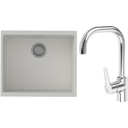 Set StrongSinks S3 (dřez Hron 530 Bílá + baterie Garonne Chrom)