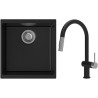 Set StrongSinks S3 (dřez Hron 430 Černá + baterie Neris Černá matná, nerezová koncovka)